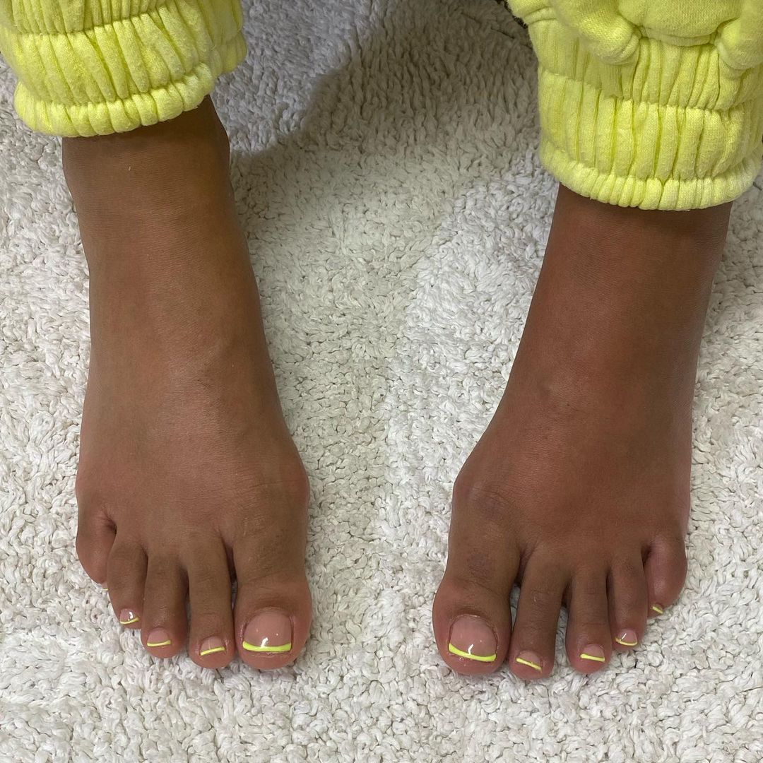 Colored French Manicure On Toes