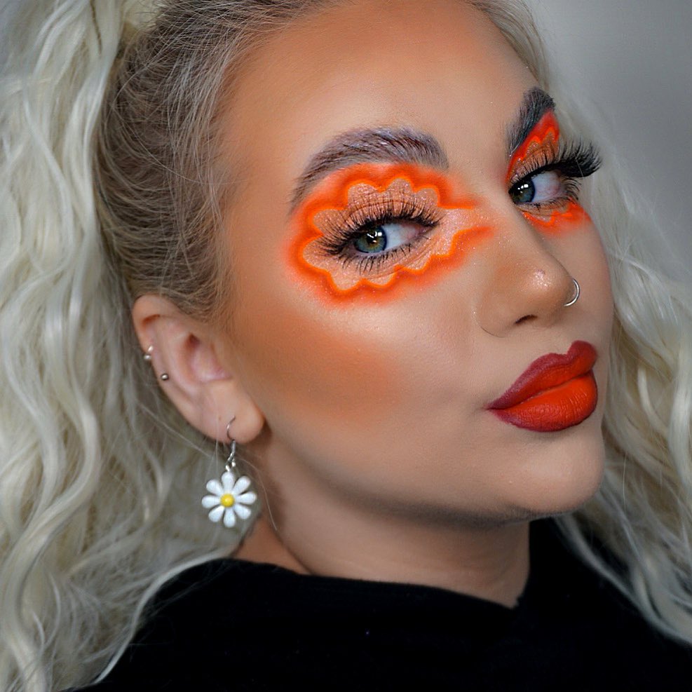 orange halloween eye makeup