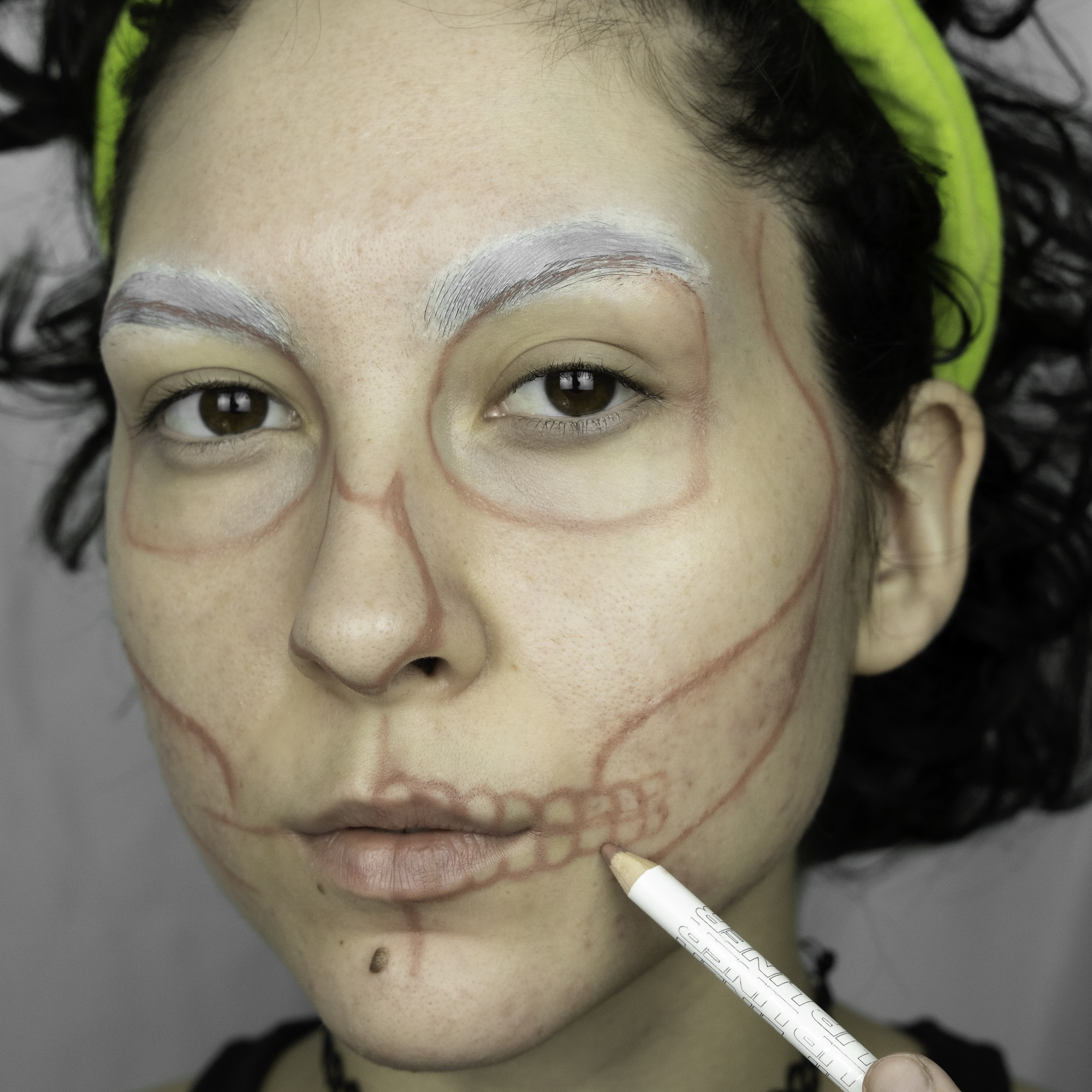 half skeleton makeup tutorial