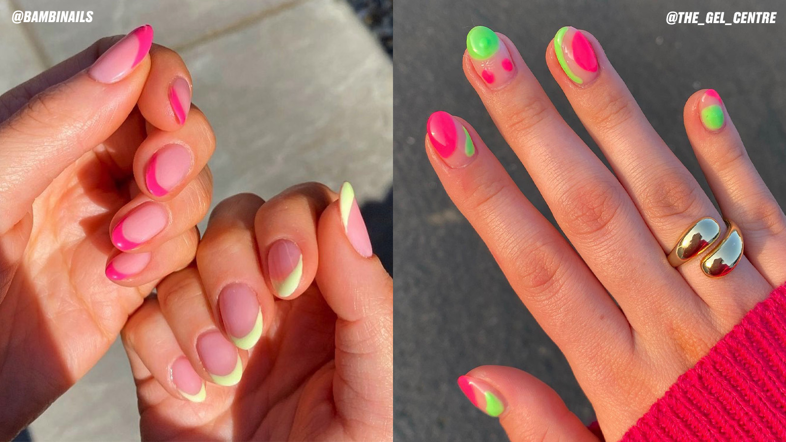 4. Neon Green and Pink Ombre Nail Design - wide 9