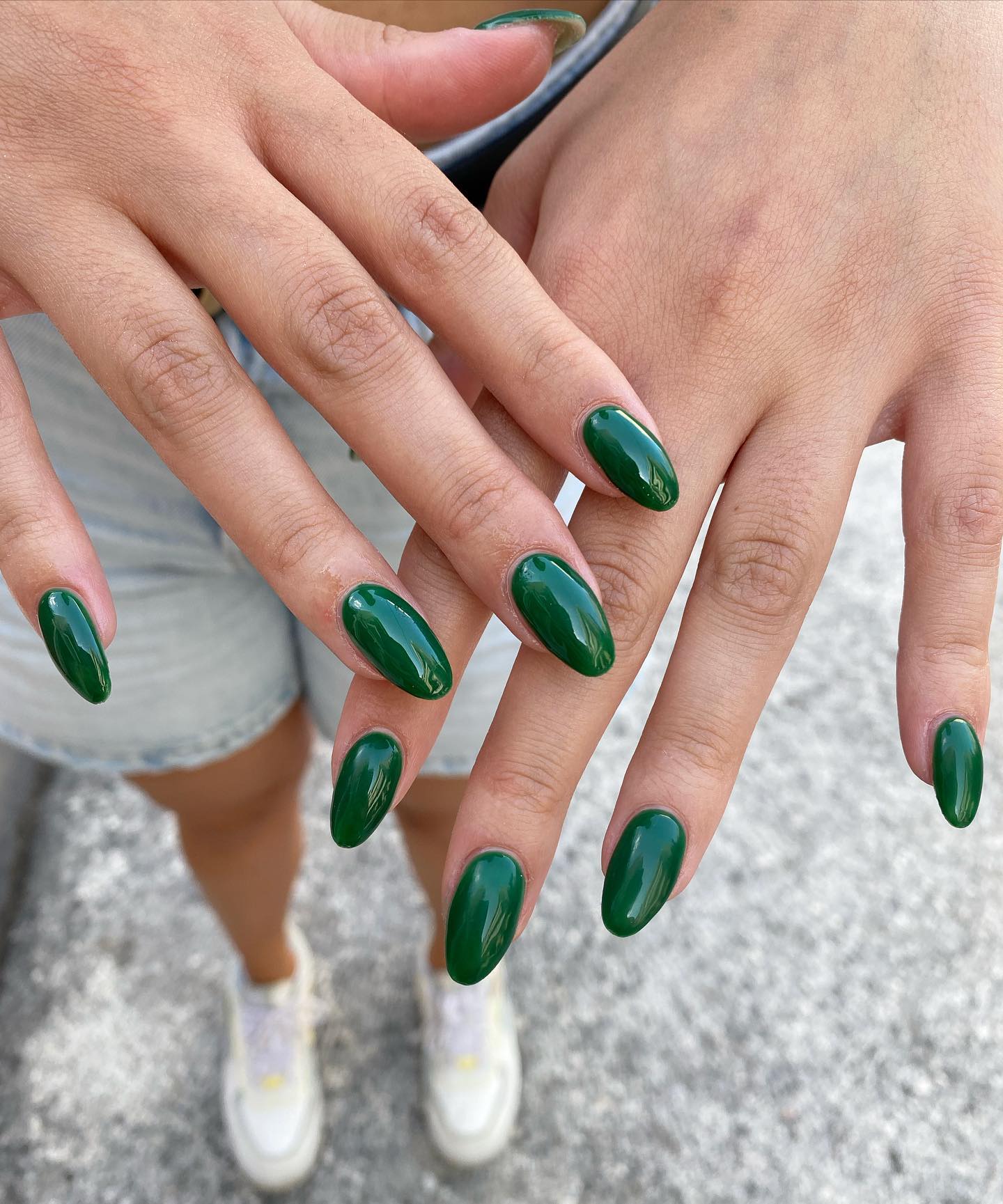 Olive Green Leopard Print Nails - Nails