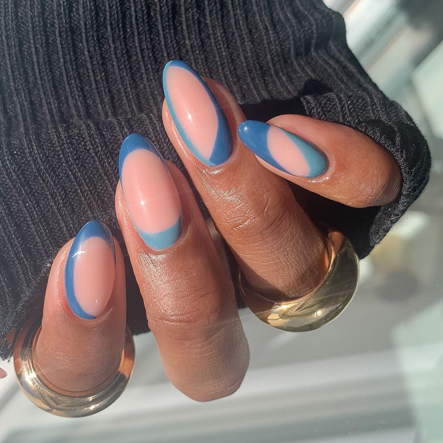 Cobalt and electric blue nails! My tech tried some new things with the top  coat on the index and ring fingers. I love how they came out!!! :  r/malepolish