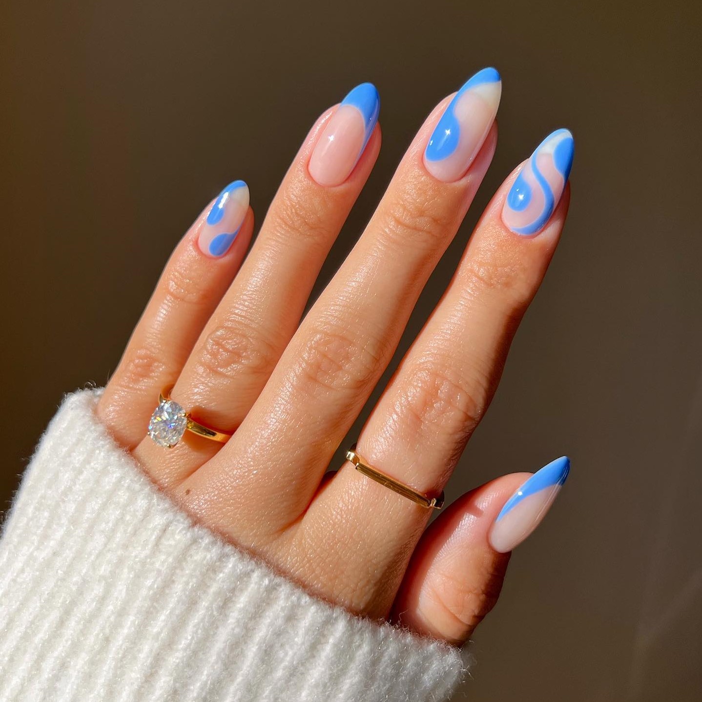 acrylic nails tumblr 2022 blue