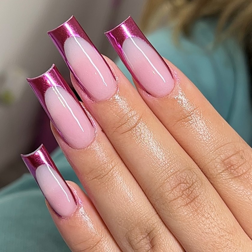 french manicure designs pink