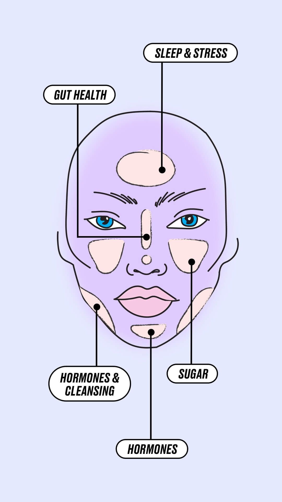 From your forehead to chin - what your SPOTS reveal about your