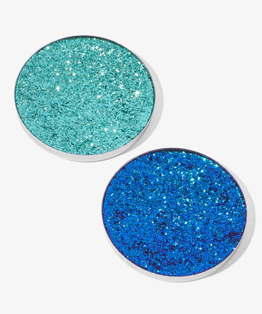 With Love Cosmetics Pressed Glitter Duo in Blue Lagoon & Mint
