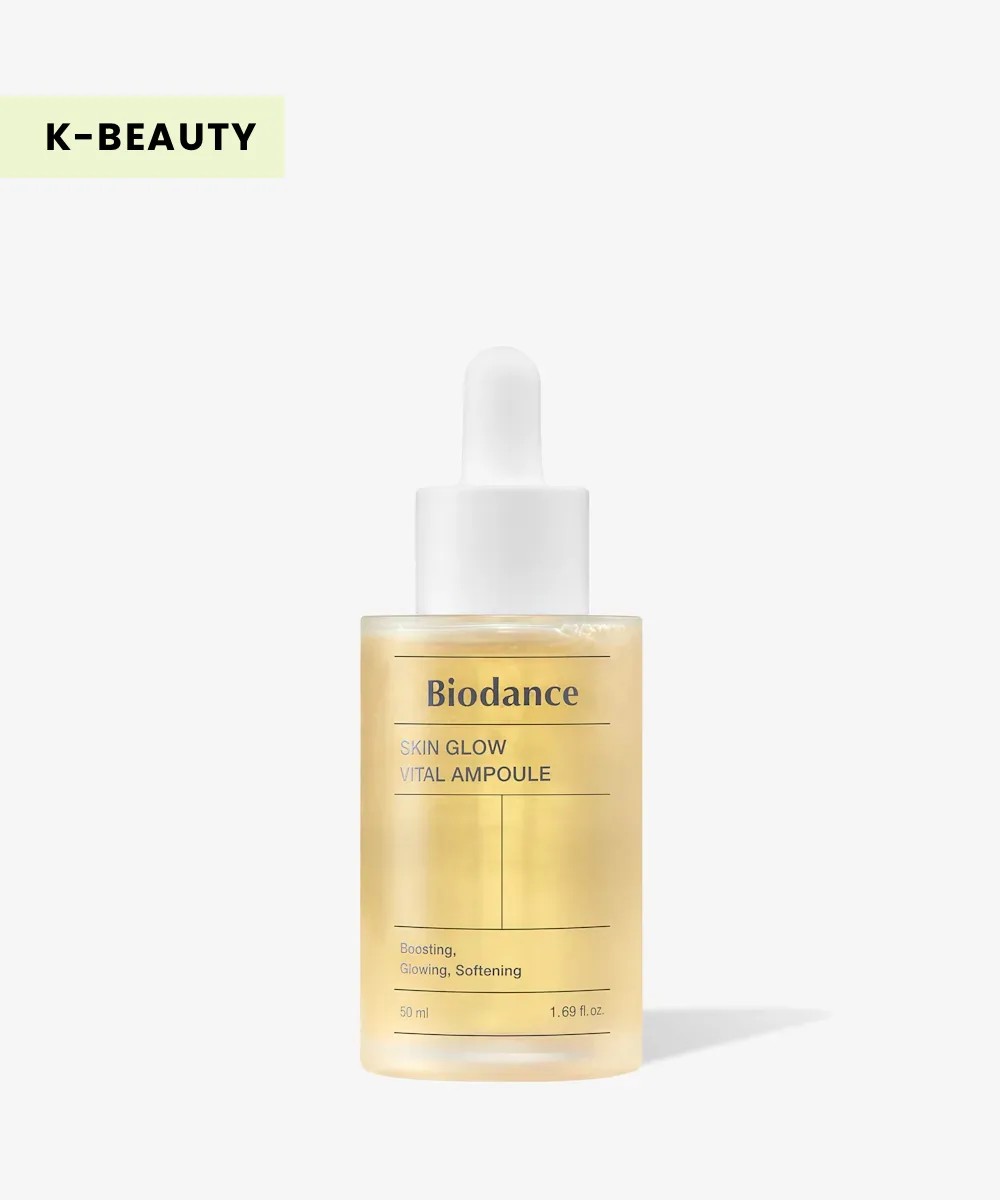 Biodance Skin Glow Vital Ampoule in yellow and white bottle