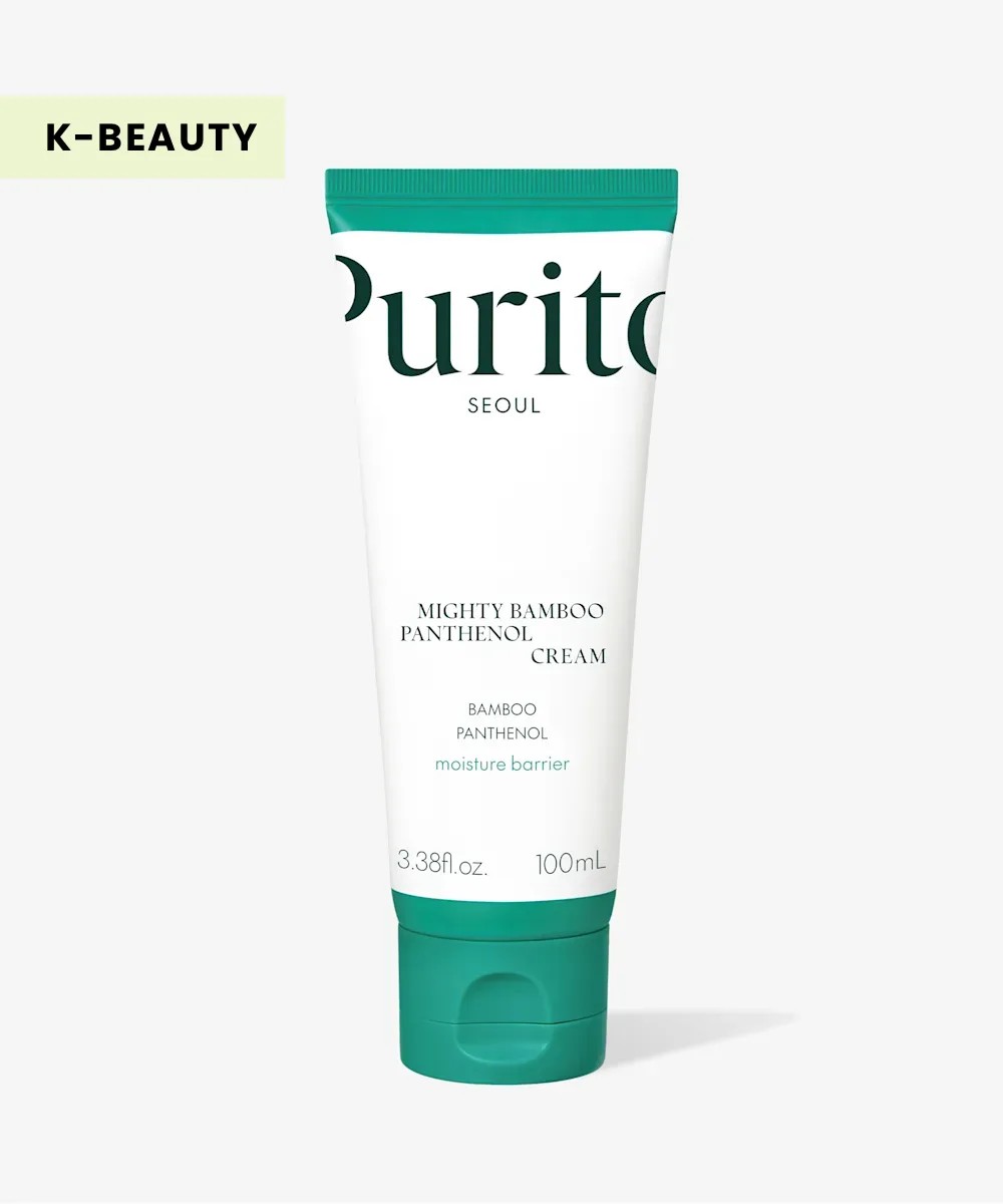 Purito Seoul Mighty Bamboo Panthenol Cream in white and green packaging