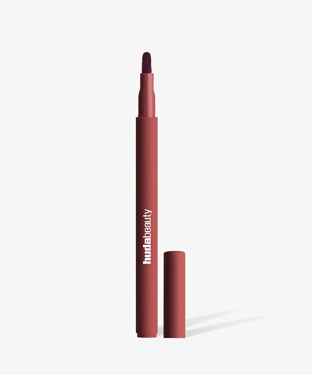 Huda Beauty Lip Contour Stain with brown packaging