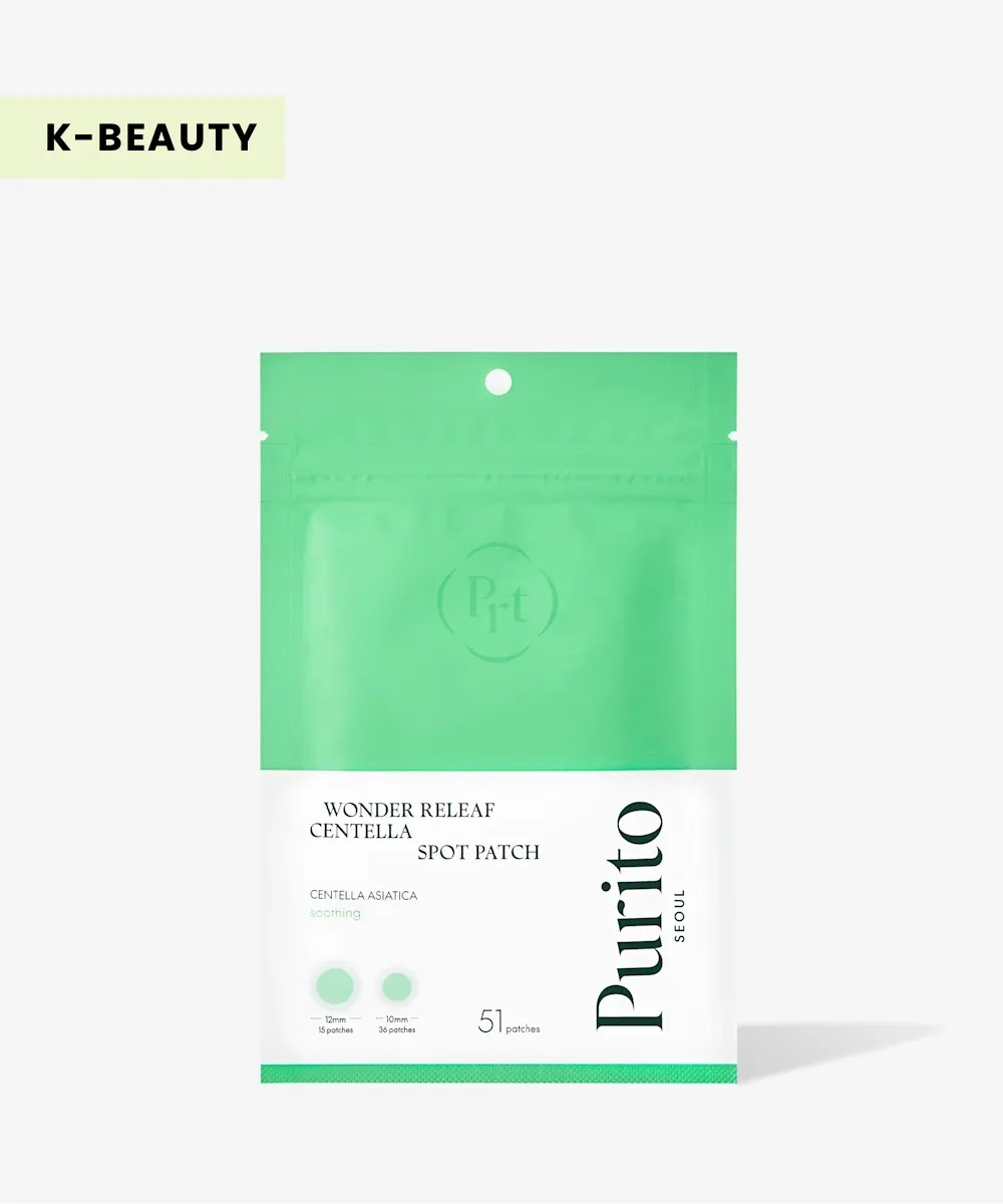 Purito Seoul Wonder Releaf Centella Spot Patch in white and green packaging
