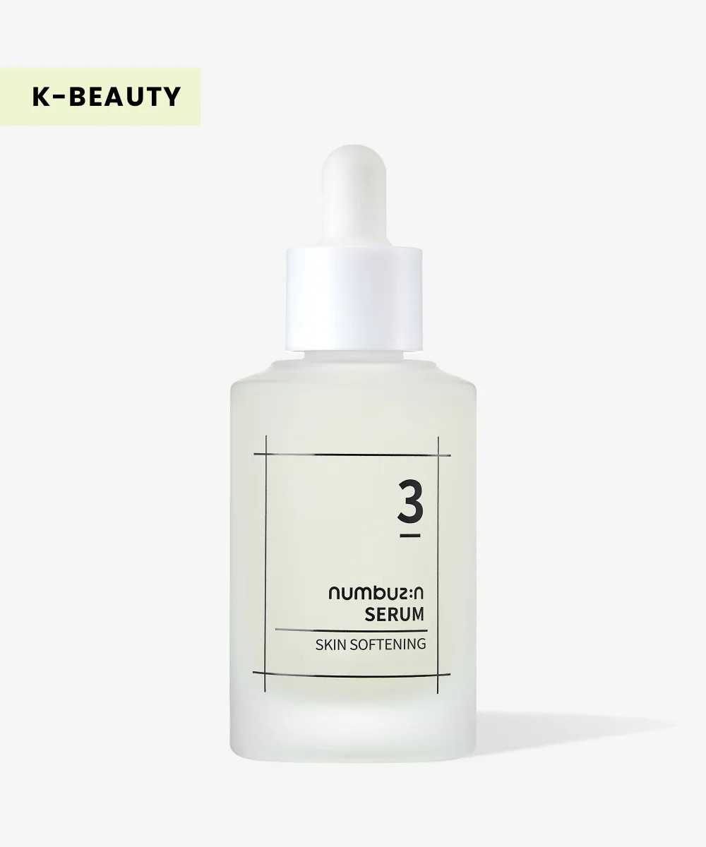 Numbuzin No.3 Skin Softening Serum in black and white packaging