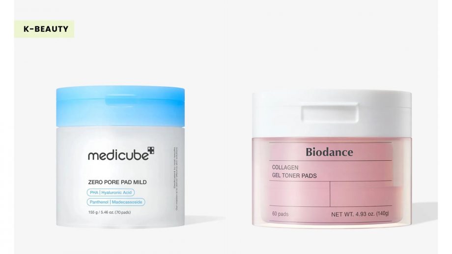 Two packs of Korean toner pads side by side