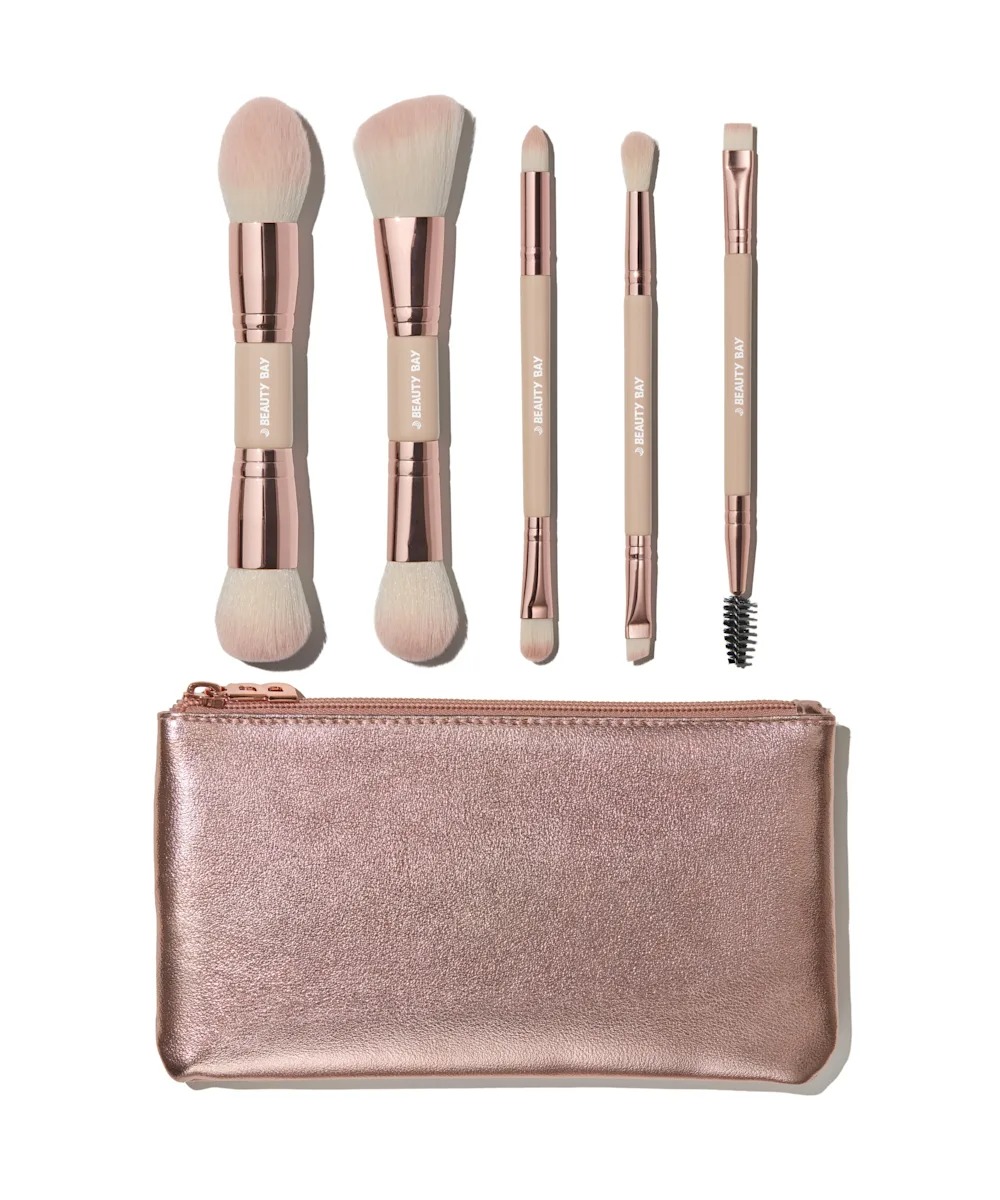 By BEAUTY BAY Rose Glow 5-Piece Dual-Ended Brush Set