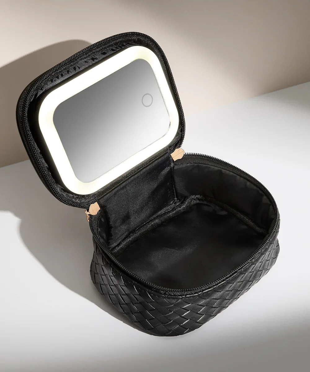 By BEAUTY BAY LED Mirror Mini Travel Beauty Bag Black